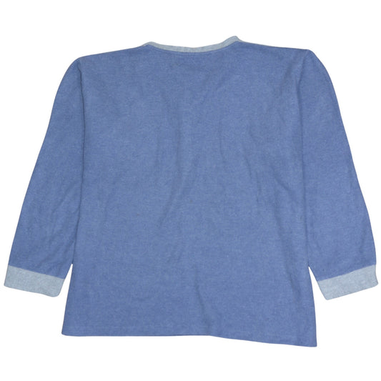 Kappa Mens Blue Henley Jumper Long Sleeve Size L Casual Sportswear