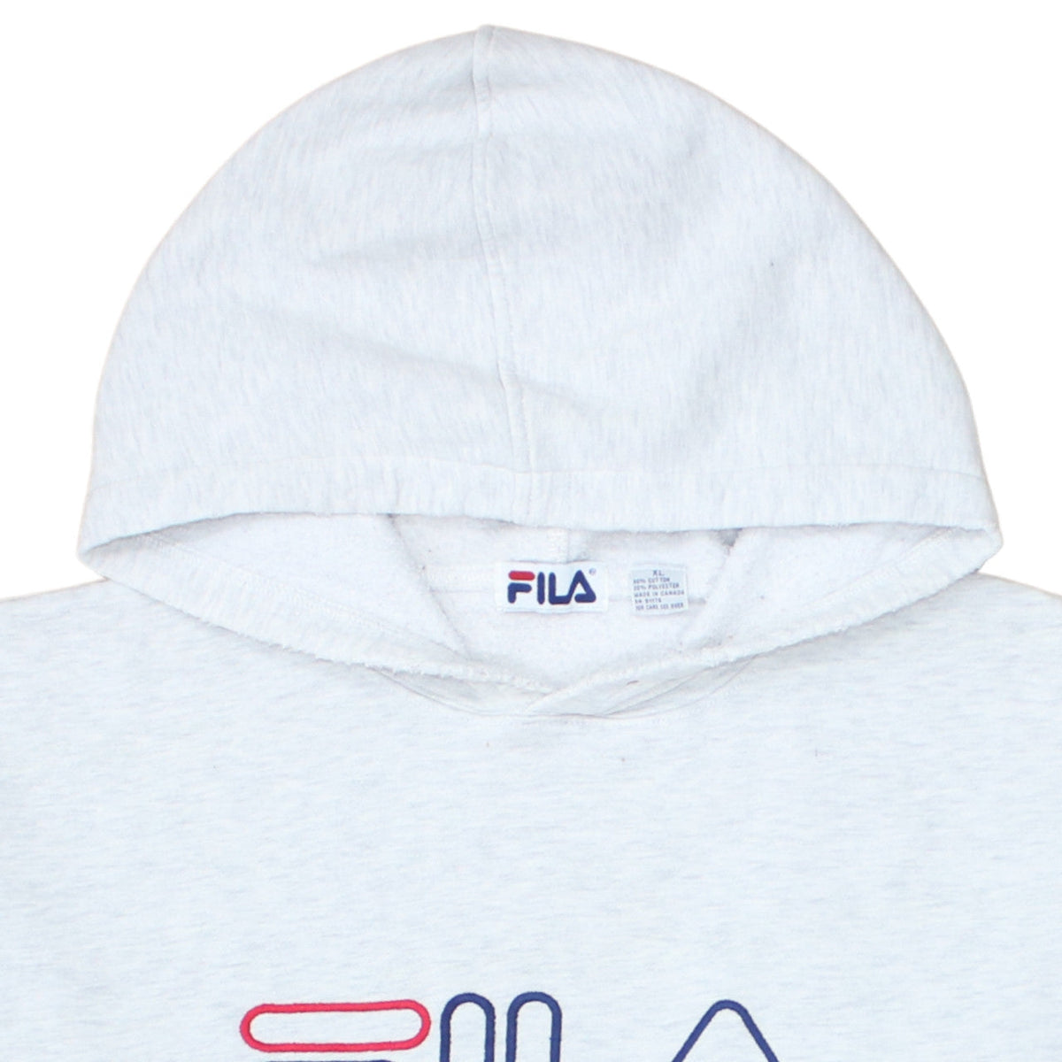 Additional view of Fila Women Grey Pullover Hoodie Cotton Blend Logo Print M