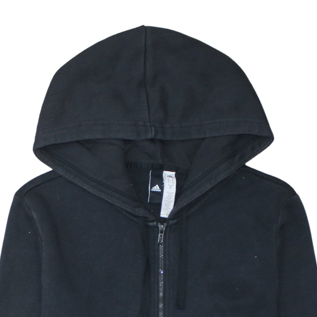 Additional view of Adidas Men's Black Full Zip Hoodie, size M, Sports Logo Fleece