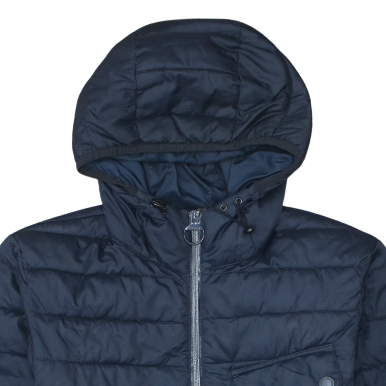 Barbour International Mens Blue Hooded Puffer Jacket M