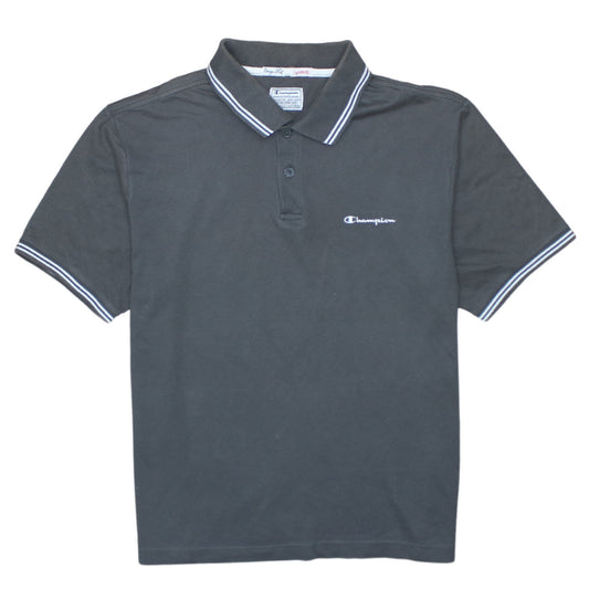 Champion Men's Black Polo Shirt Size L Short Sleeve Cotton