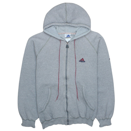 Adidas Men's Grey Full Zip Hoodie M Logo Sportswear Sweatshirt