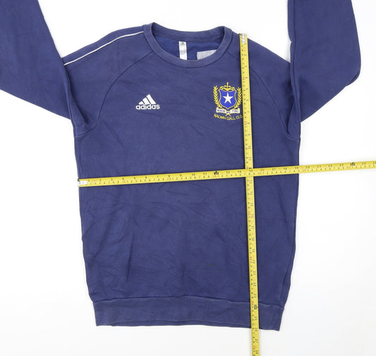 Adidas Men's Blue Small Pullover Sweatshirt Embroidered Logo