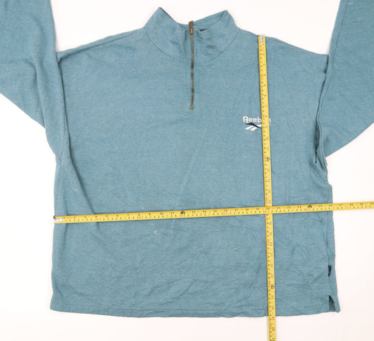 Reebok Women Blue 1/4 Zip Pullover Sweatshirt Size L
