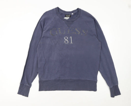 Guess Luxury Jeans Womens Blue Crew Neck Pullover Sweatshirt M