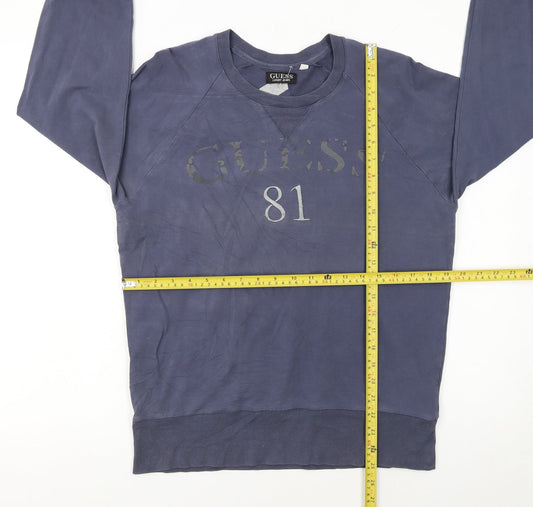 Guess Luxury Jeans Womens Blue Crew Neck Pullover Sweatshirt M