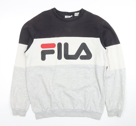Fila Men's Multicoloured Crew Neck Logo Sweatshirt Size M