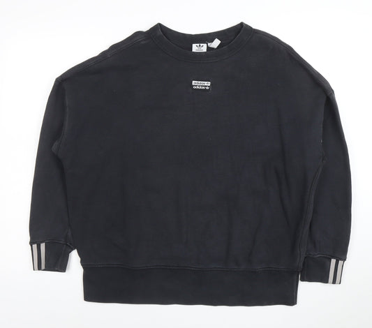 Adidas Originals Black Cotton Crew Neck Sweatshirt Women's XL