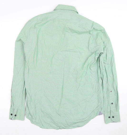 Tommy Hilfiger Men’s Green Slim Fit Long Sleeve Button-Up Shirt Size 15.75