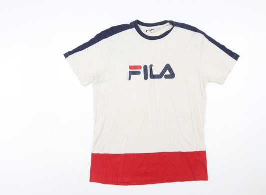 FILA Men's Multicoloured Crew Neck Sports T-Shirt Size S