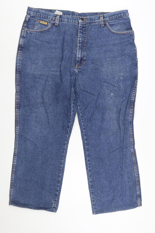 Wrangler Men's Blue Straight Leg Jeans Size 42W 32L Denim Classic Fit