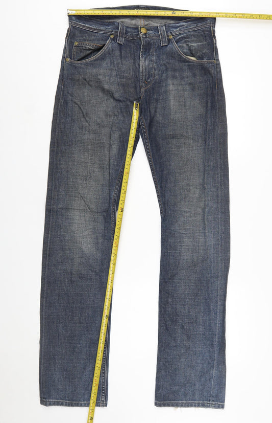 Lee Men's Blue Straight Leg Regular Fit Denim Jeans W32 L34