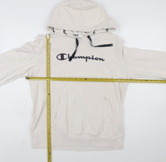 Champion Womens Beige XL Pullover Hoodie Cotton Blend Casual Sweatshirt
