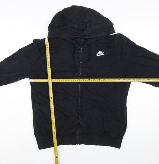 Nike Womens Black Full Zip Hoodie Medium Cotton Blend Sweatshirt