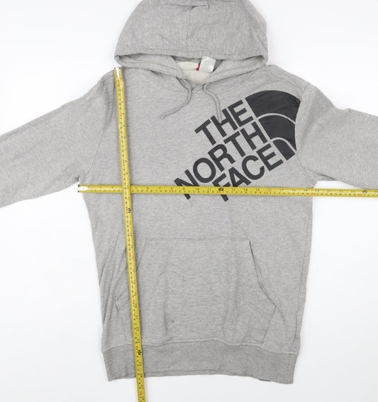 The North Face Mens Grey Pullover Hoodie Small Graphic Logo