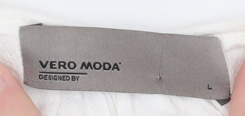 Vero Moda Women's White Cold Shoulder Blouse Size L