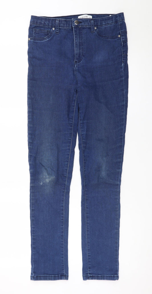 Additional front view of Gallery women’s blue skinny stretch denim jeans, size UK 10