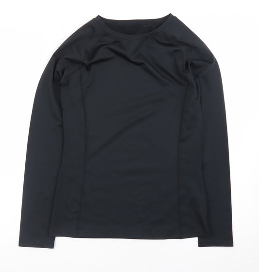 Dunnes Stores Womens Black Long Sleeve Slim Fit Active Top Size S