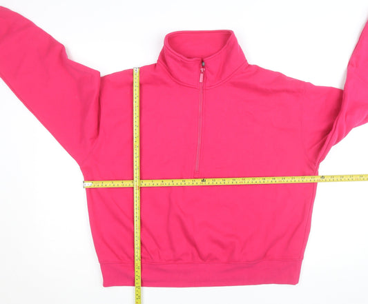 Dunnes Stores Women Pink Half Zip Fleece Activewear Jacket Size 16