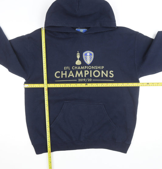 Leeds United Men's Blue Pullover Hoodie Medium EFL 2019/20 Champions