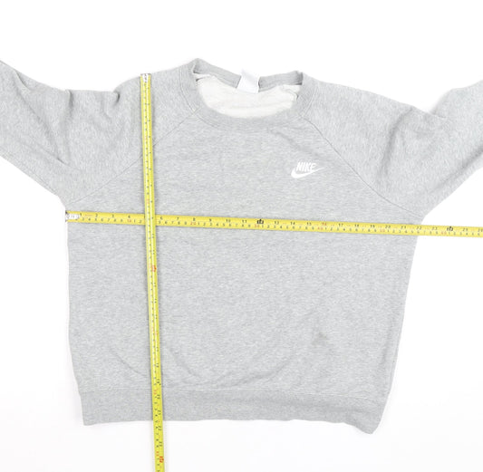 Nike Women Grey Crew Neck Pullover Sweatshirt Size M