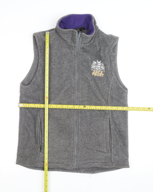 Fuller's Men's Grey Fleece Zip Vest M Embroidered Jack Frost Logo