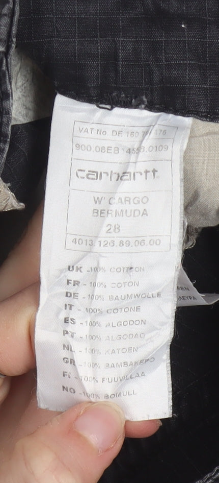 Carhartt Men's Black Cargo Canvas Shorts Size 28 Regular Fit
