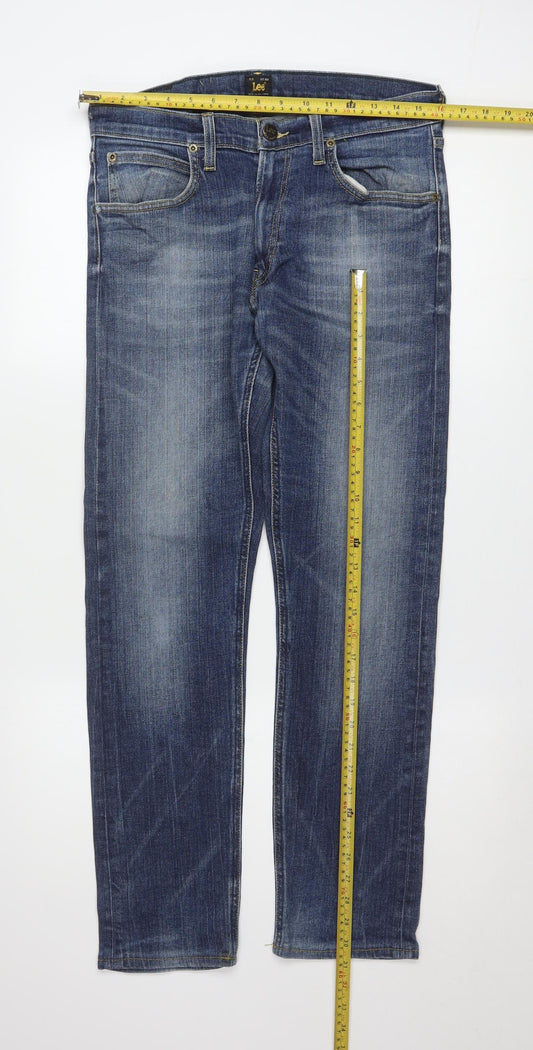 Lee Men's Blue Luke Regular Fit Straight Denim Jeans W32 L32