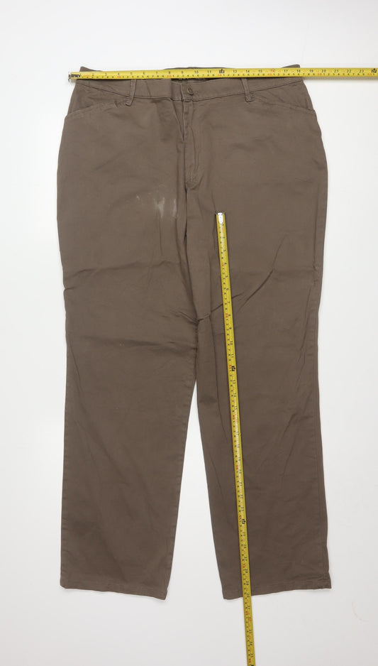 Lee Women Brown All Day Straight Leg Trousers Size 16