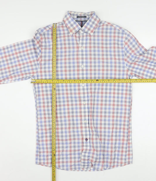 Tommy Hilfiger Men's Multicoloured Slim Fit Long Sleeve Check Shirt 14.5