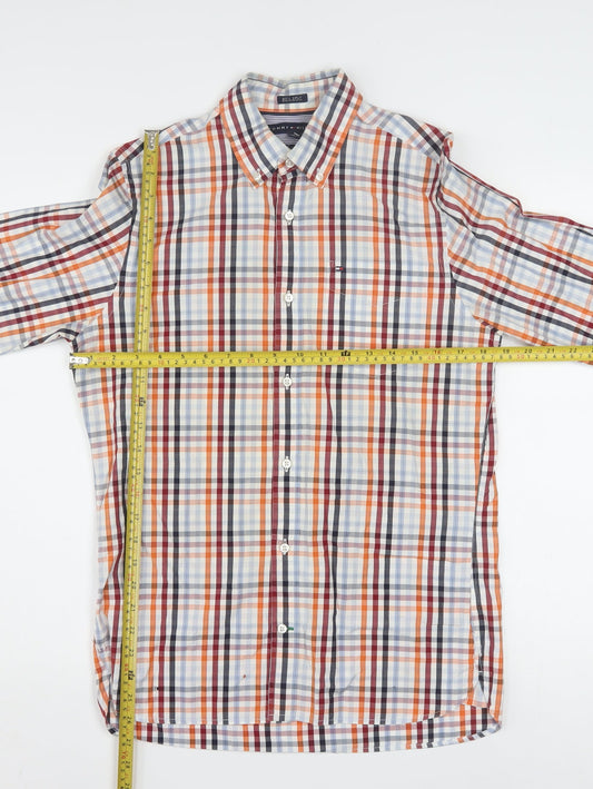 Tommy Hilfiger Men's Multicoloured Check Button-Up Shirt XS Slim Fit