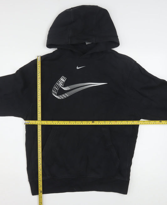 Nike Men's Black Pullover Hoodie Small Graphic Swoosh Sports Style