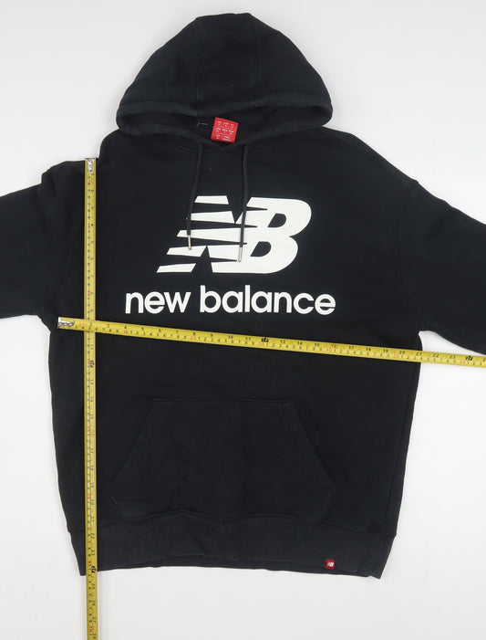 New Balance Men's Black Pullover Hoodie Size S Logo Fleece Sweatshirt