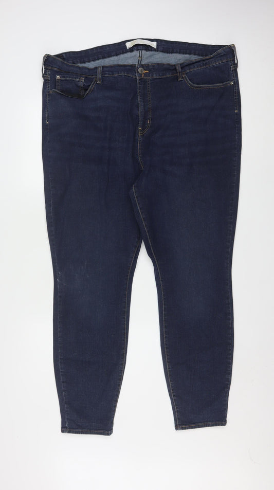 Levi Strauss Men's Blue 37x30 Slim Fit Dark Wash Denim Jeans