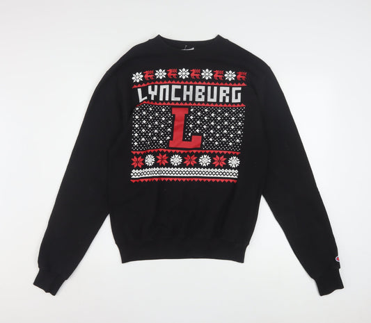 Champion Men's Black Lynchburg Christmas Pullover Sweatshirt Size S