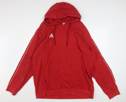 Adidas Mens Red 2XL Pullover Hoodie Regular Fit Sportswear