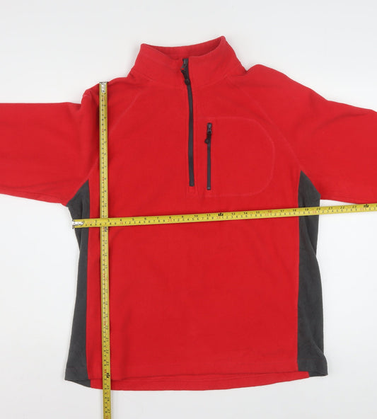 Starter Men's Red 1/2 Zip Fleece Sweatshirt Size M