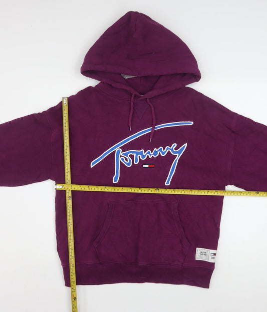 Tommy Jeans Women's Purple Cotton Pullover Hoodie Size S