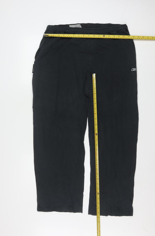 Reebok Mens Black XL Track Pants Lightweight Sports Trousers