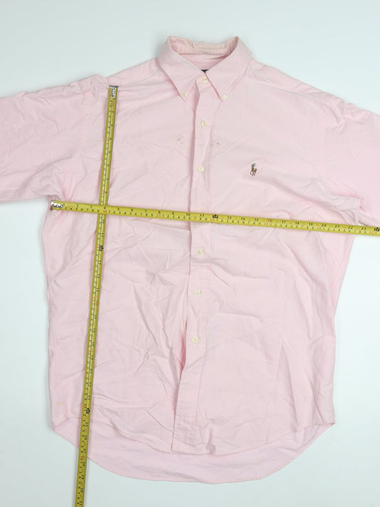 Ralph Lauren Men's Pink Cotton Oxford Button-Up Shirt 15.5 Classic Fit