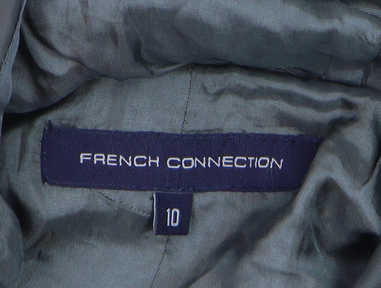 Additional view of French Connection Women’s Green Fur Trim Hooded Parka Coat, size UK 10