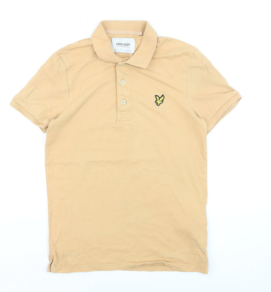Lyle & Scott Men's Beige Organic Cotton Polo Shirt XS