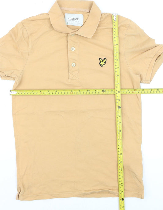 Lyle & Scott Men's Beige Organic Cotton Polo Shirt XS