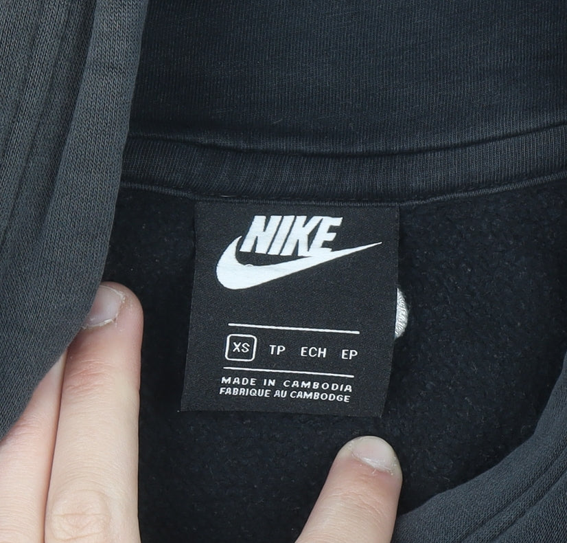 Nike Men's Black XS Pullover Hoodie with Logo Graphic Print