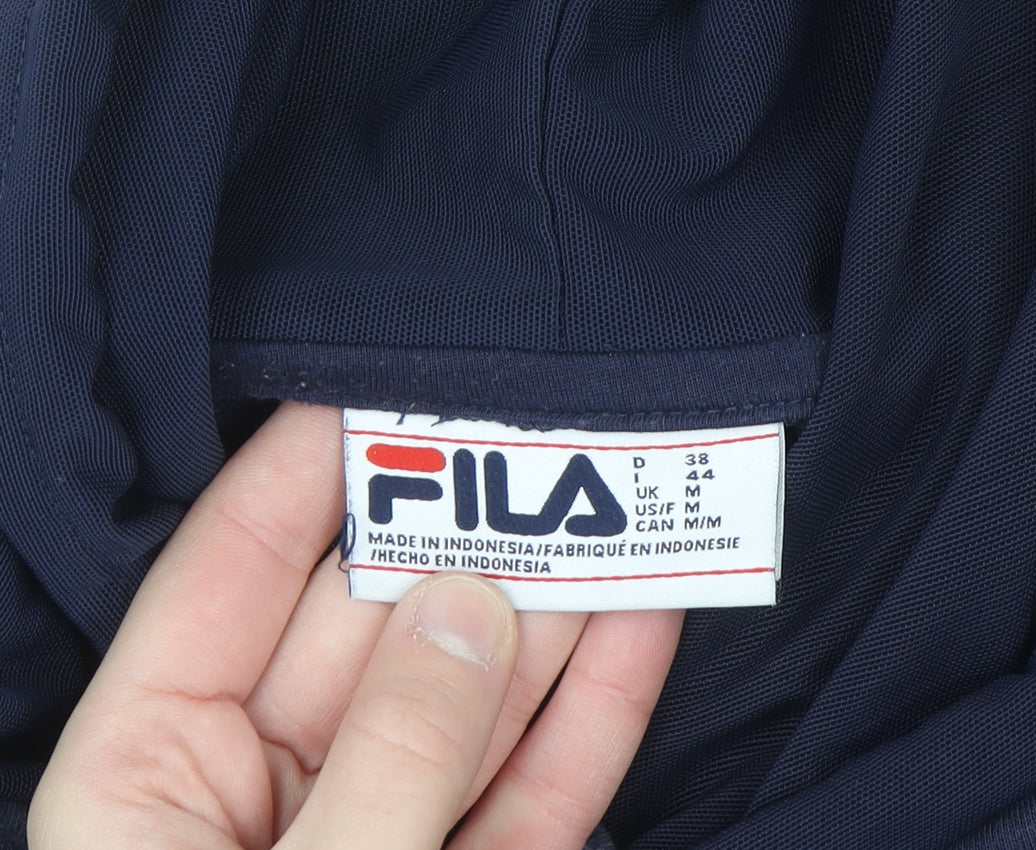 Additional view of Fila Women's Navy Cropped Hoodie, size M, Cotton Blend Logo Pullover