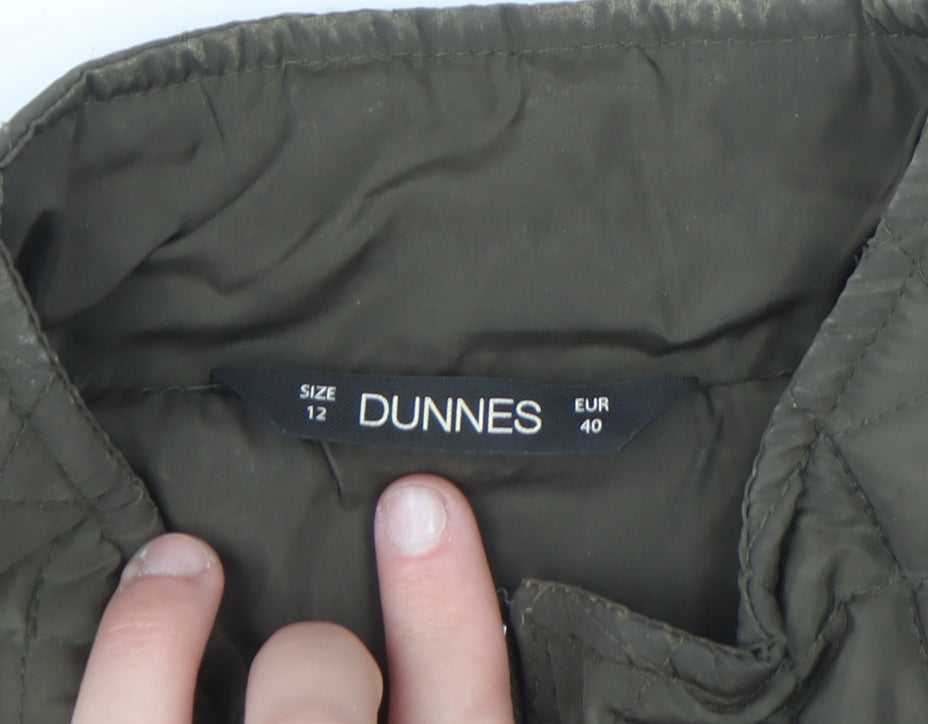 Dunnes Women Green Quilted Mid-Length Jacket Size 12