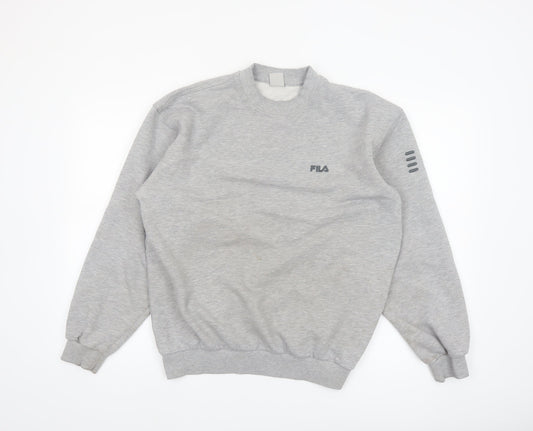 Fila Men's Grey Crew Neck Pullover Sweatshirt Size M