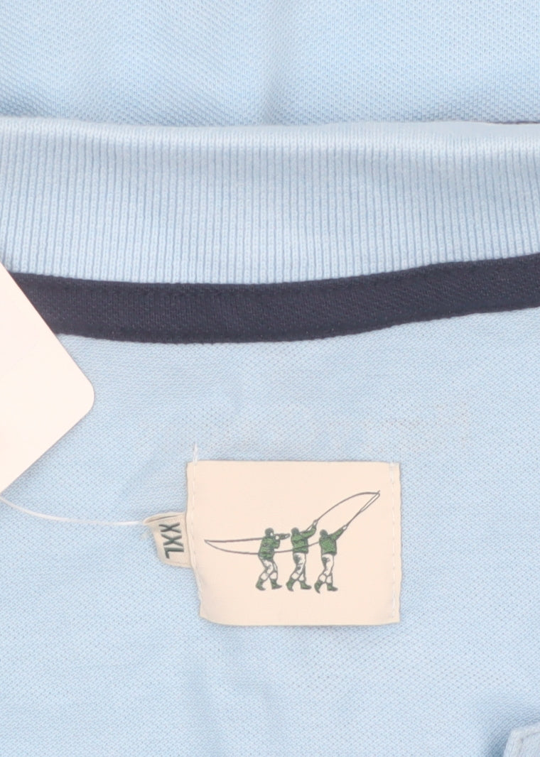Henry Cotton's Men's Blue 2XL Cotton Polo Shirt