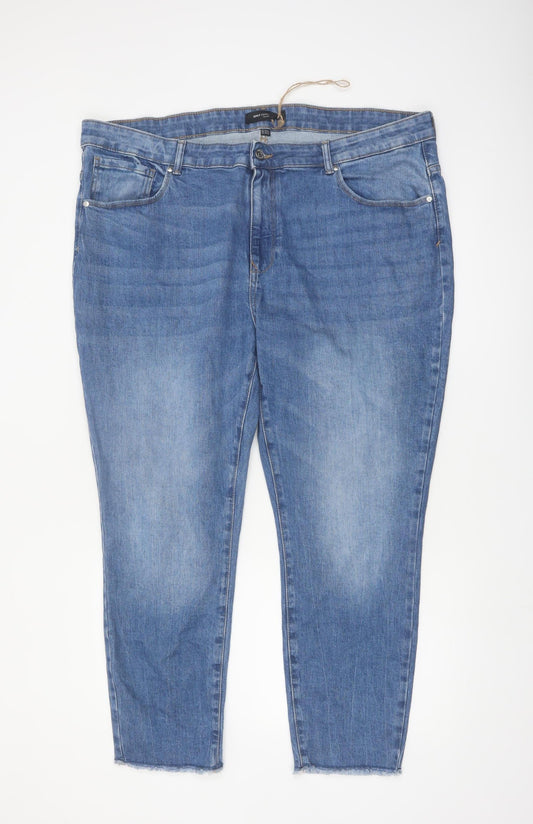 Additional front view of Only Carmakoma Women Blue Plus Size Skinny Ankle Jeans UK 26