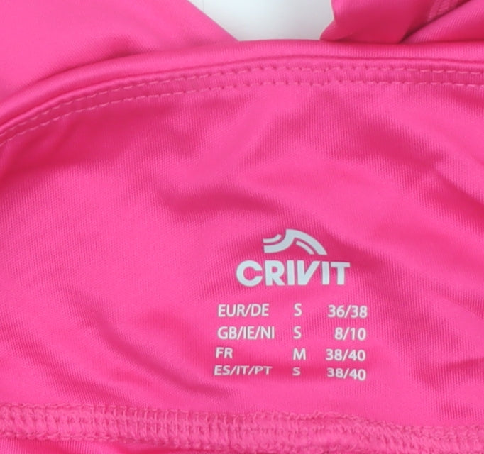 Additional view of Crivit women’s pink capri leggings, size UK 8/10, stretch activewear